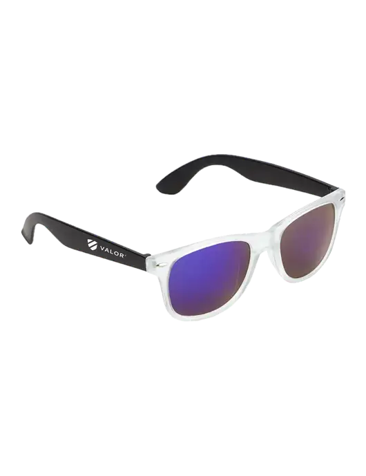Key West Black Mirrored Sunglasses w/Valor Logo