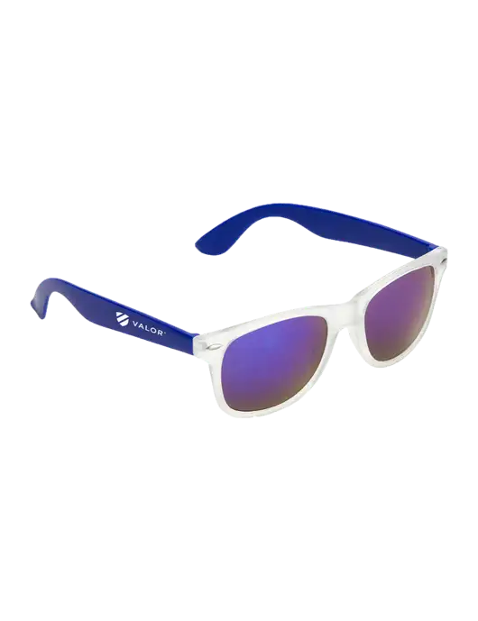 Key West Blue Mirrored Sunglasses w/Valor Logo