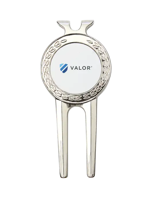 Silver Divot Tool, 1.5 x 3 w/Valor Logo