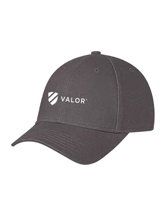 Medium Dark Grey Structured Soft Snap Closure Hook & Loop Cap w/Valor Logo