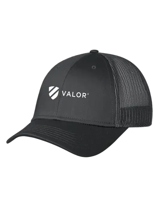 Charcoal Mesh Trucker Cap Snap Back w/Valor Logo