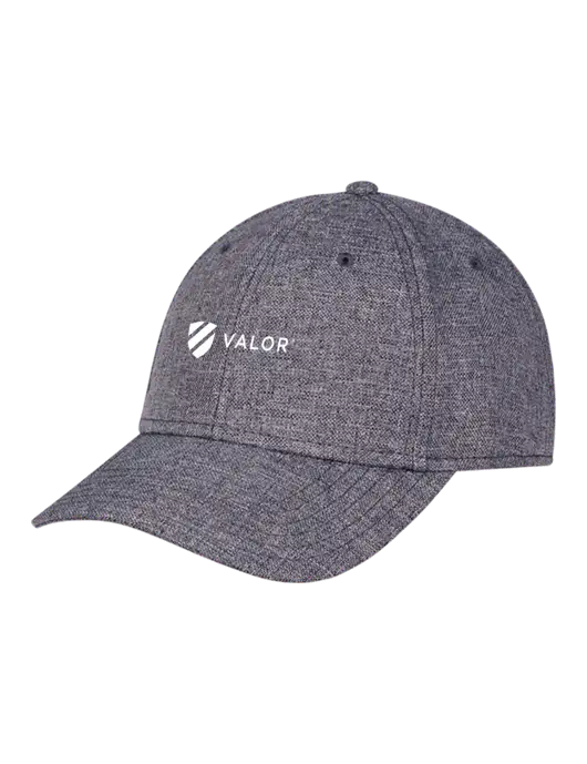 Heather Charcoal Structured Linen Look Cap Hook & Loop w/Valor Logo