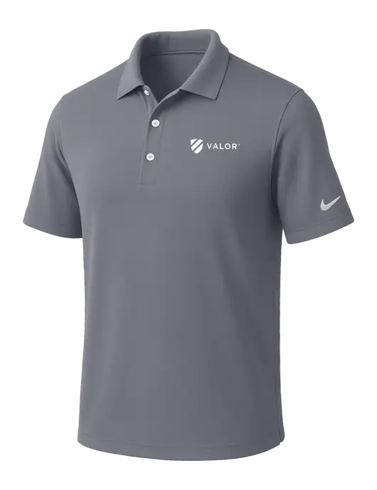 NIKE Medium Grey Dri-Fit Micro Pique Polo w/Valor Logo