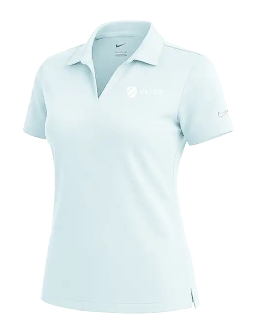NIKE Very Light Blue Womens Dri-Fit Micro Pique Polo w/Valor Logo