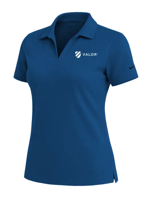 NIKE Dark Royal Womens Dri-Fit Micro Pique Polo w/Valor Logo