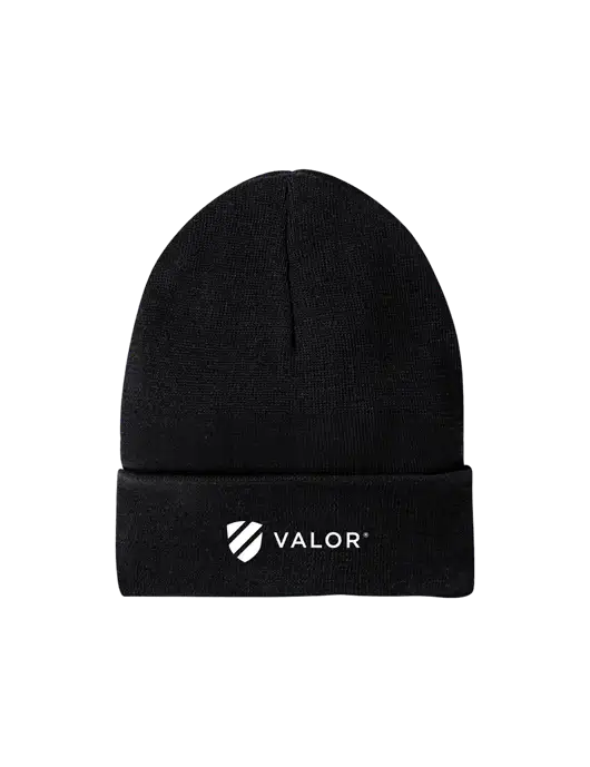 Recycled Black Beanie w/Valor Logo