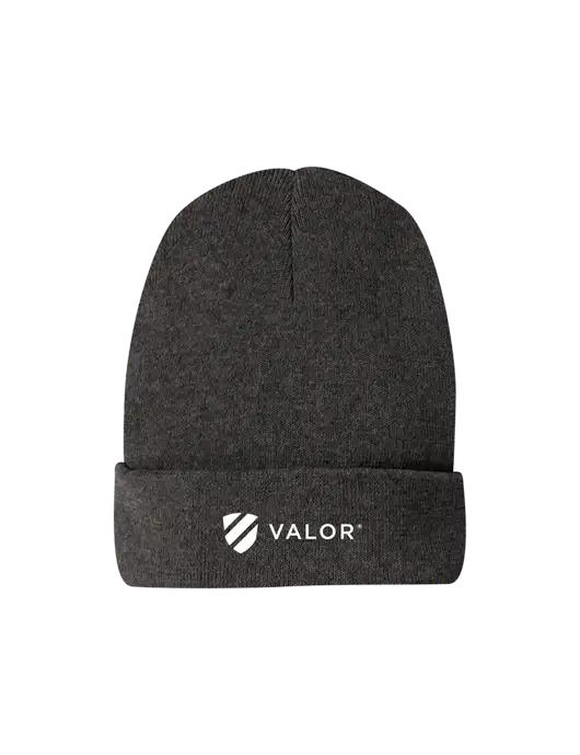 Recycled Charcoal Heather Beanie w/Valor Logo