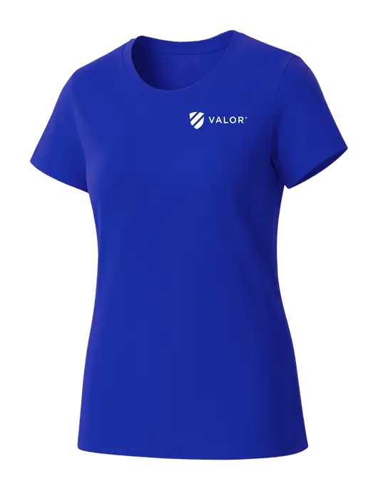 Womens Seriously Soft Royal T-Shirt w/Valor Logo