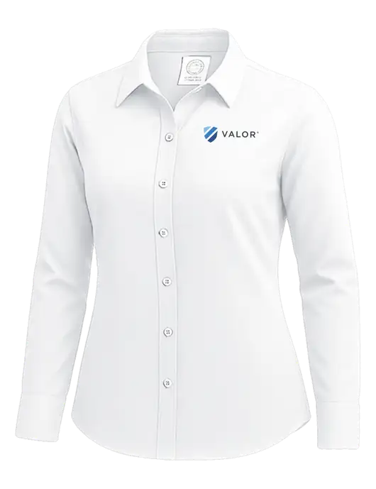Brooks Brothers Womens White Wrinkle-Free Stretch Nailhead Shirt w/Valor Logo