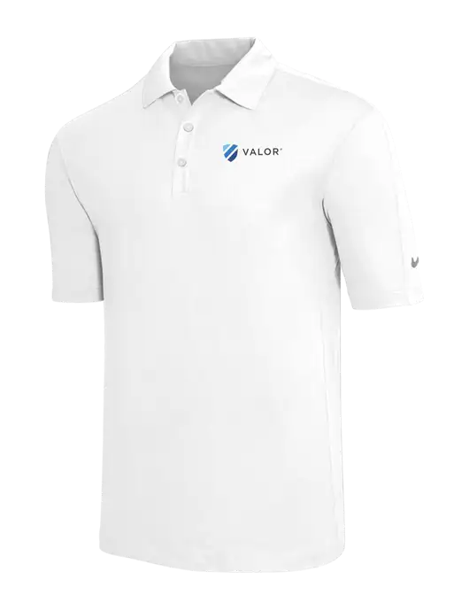 Nike White Tech Sport Dri-FIT Polo w/Valor Logo