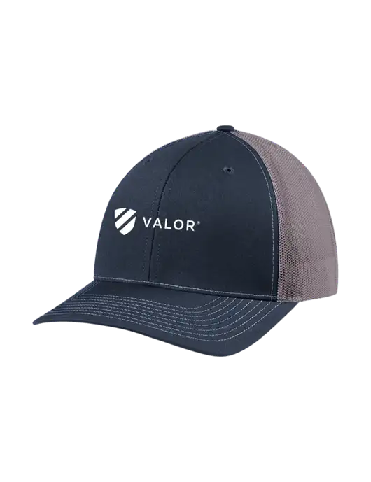 Richardson Adjustable Snapback Original 112 Trucker Cap Navy w/Charcoal Mesh w/Valor Logo