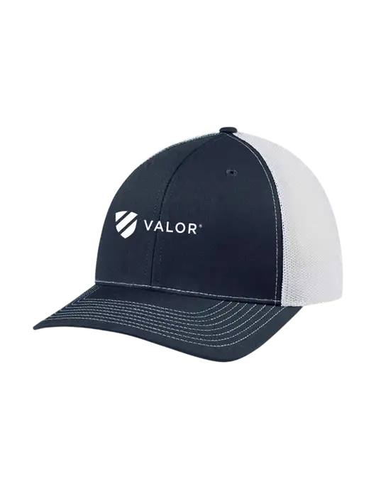 Richardson Adjustable Snapback Original 112 Trucker Cap Navy w/White Mesh w/Valor Logo