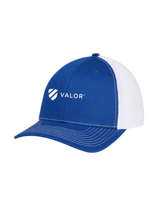 Richardson Adjustable Snapback Original 112 Trucker Cap Royal w/White Mesh w/Valor Logo