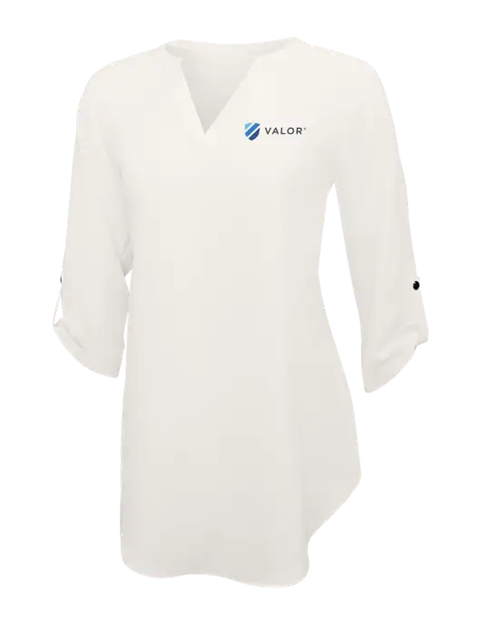 Ivory Womens 3/4 Sleeve Tunic Blouse w/Valor Logo
