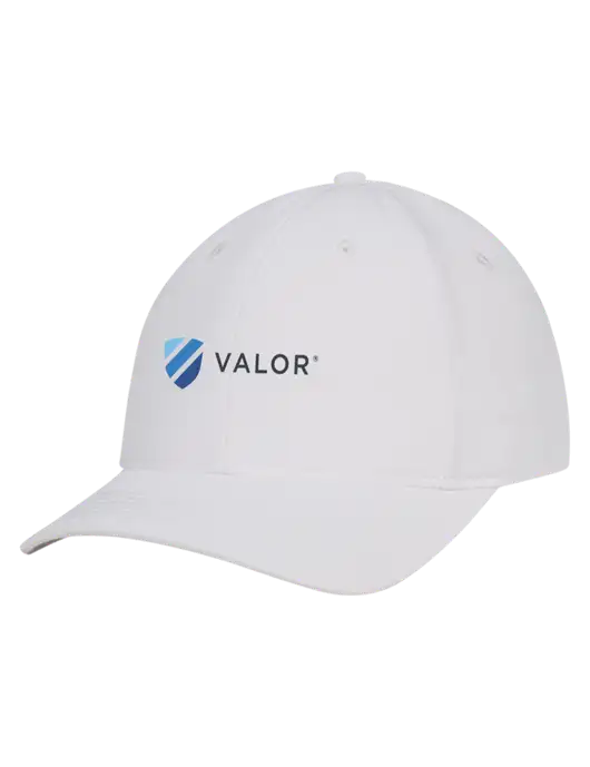 White Nylon Twill Performance Cap w/Valor Logo
