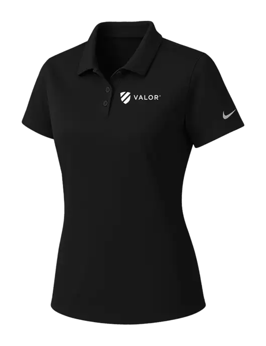 Nike Womens Black Dry Essential Solid Polo w/Valor Logo