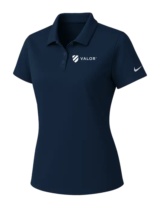 Nike Womens Navy Dry Essential Solid Polo w/Valor Logo