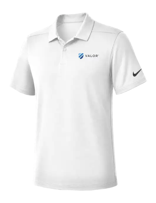 Nike White Dry Essential Solid Polo w/Valor Logo