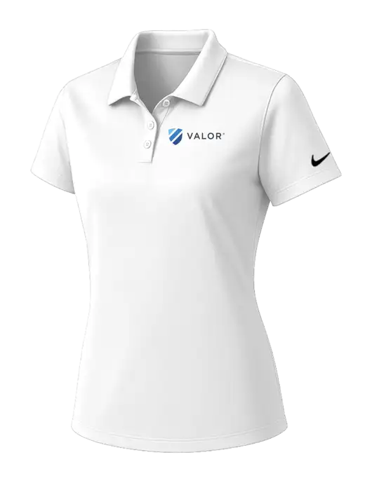 Nike Womens White Dry Essential Solid Polo w/Valor Logo