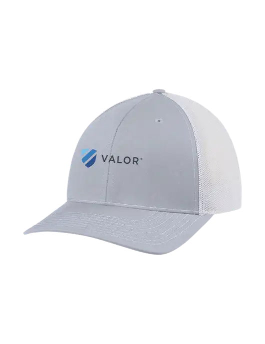 Richardson Adjustable Snapback Original 112 Trucker Cap Light Heather Grey w/White Mesh w/Valor Logo