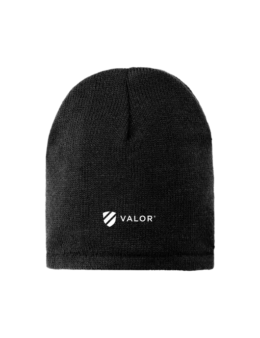 Black Fleece-Lined Beanie Cap w/Valor Logo
