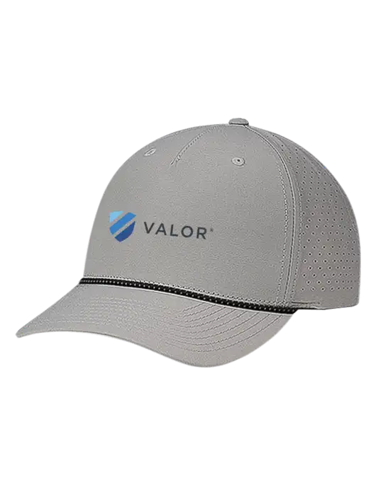 Richardson Laser Perf Performance Light Grey/Black-Grey Rope Cap w/Valor Logo