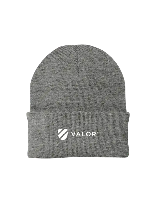 Medium Grey Heather Knit Cap w/Valor Logo
