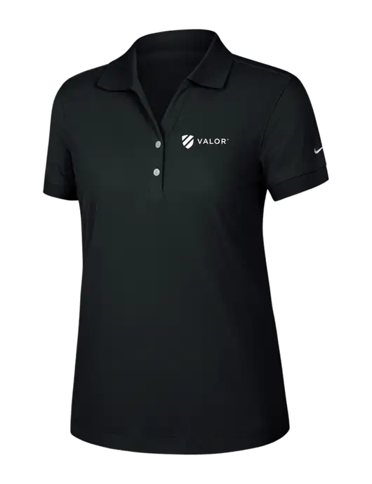 Nike Womens Dri-FIT Classic Black Polo w/Valor Logo