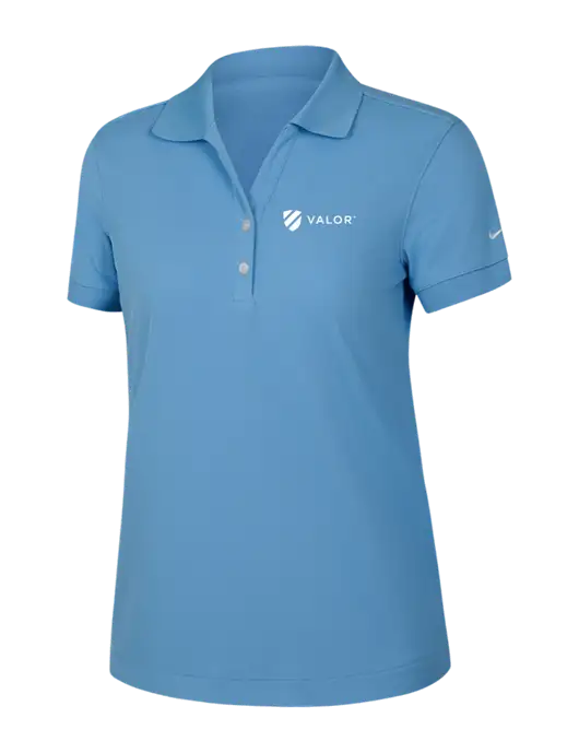 Nike Womens Dri-FIT Classic Light Blue Polo w/Valor Logo
