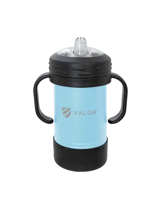 Polar Camel 10 oz Powder Coated Light Blue Sippy Cup w/Valor Logo