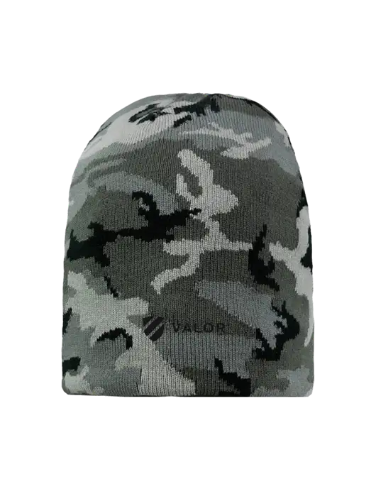 Grey Camo Element Knit Beanie w/Valor Logo