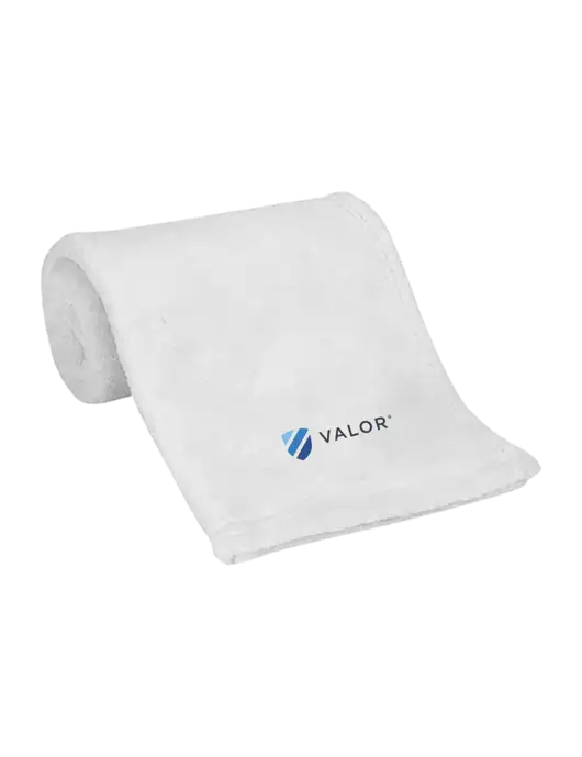 White Alpine Fleece Mink Touch Luxury Baby Blanket  w/Valor Logo