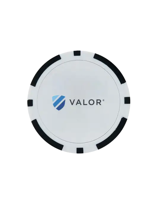 Black Poker Chip Ball Marker w/Valor Logo