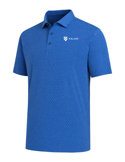 Callaway All-Over Stitched Royal Chev Polo  w/Valor Logo
