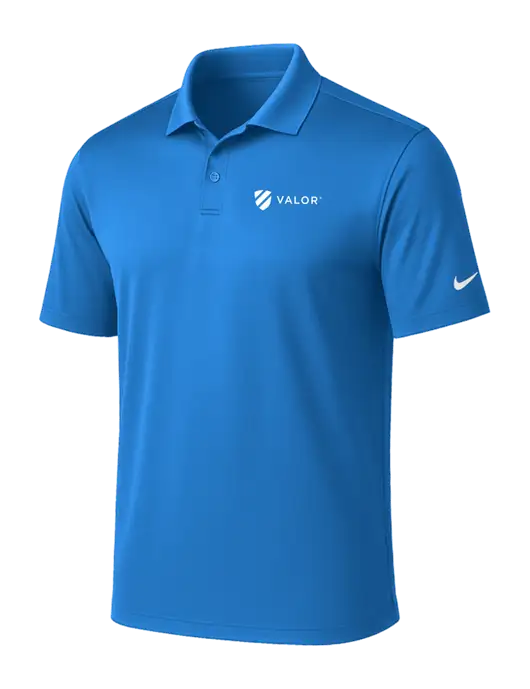 NIKE Light Royal Victory Solid Polo w/Valor Logo