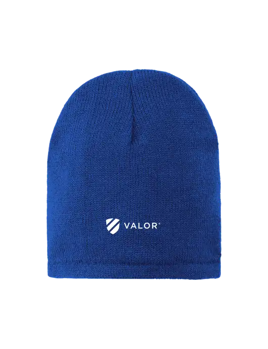 Dark Royal Fleece-Lined Beanie Cap w/Valor Logo