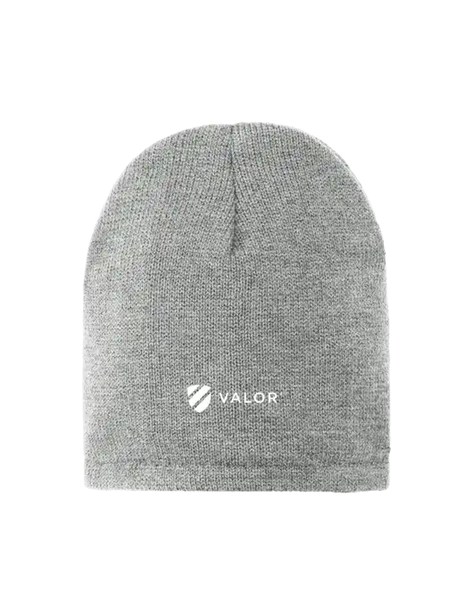 Dark Medium Grey Fleece-Lined Beanie Cap w/Valor Logo