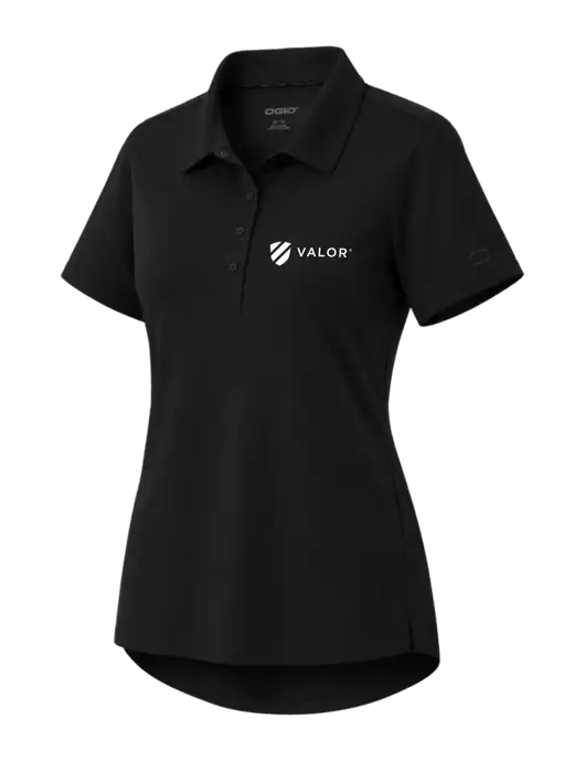 OGIO Womens Envision Black Polo w/Valor Logo