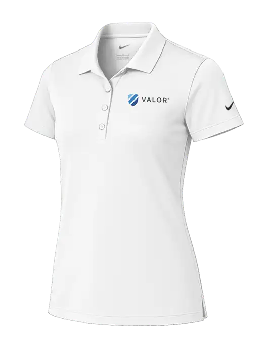 Nike Womens White Tech Basic Dri-FIT Polo
 w/Valor Logo