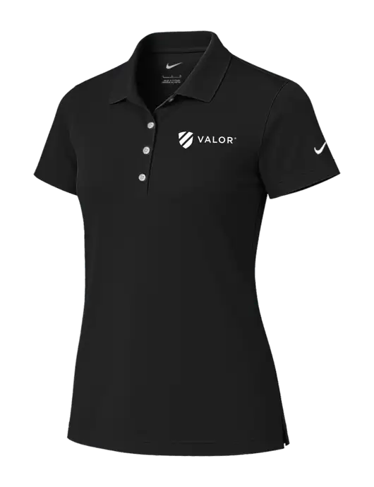 Nike Womens Black Tech Basic Dri-FIT Polo
 w/Valor Logo