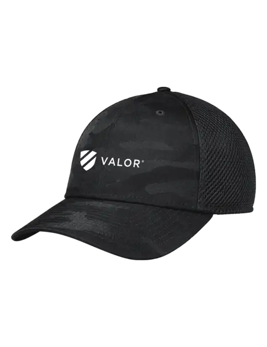 New Era Tonal Dark Grey Camo Stretch Tech Mesh Cap w/Valor Logo
