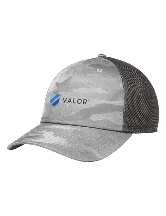 New Era Tonal Light Grey Camo Stretch Tech Mesh Cap w/Valor Logo
