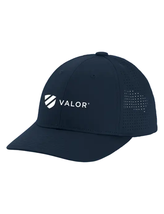 Pro-Cut Structured Snapback with Pinhole Mesh Dark Navy Cap w/Valor Logo