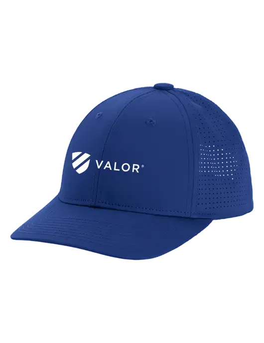Pro-Cut Structured Snapback with Pinhole Mesh Dark Royal Cap w/Valor Logo