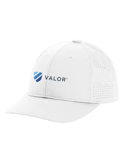 Pro-Cut Structured Snapback with Pinhole Mesh White Cap w/Valor Logo