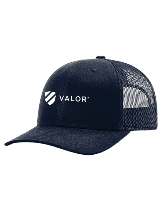 Richardson 112+ R-Flex Dark Navy Trucker Cap w/Dark Navy Mesh w/Valor Logo